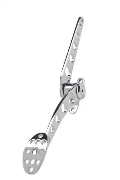 Lokar Throttle Pedal Assembly; Chrome Plated Steel; Lakester; Curved;