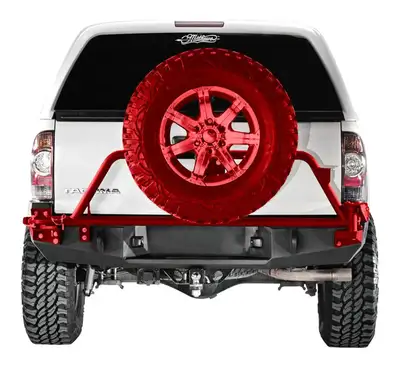 Fab Fours Heavy Duty Rear Bumper; 2 Stage Black Powder Coated; Incl. 0.75 in. D-Ring Mount;