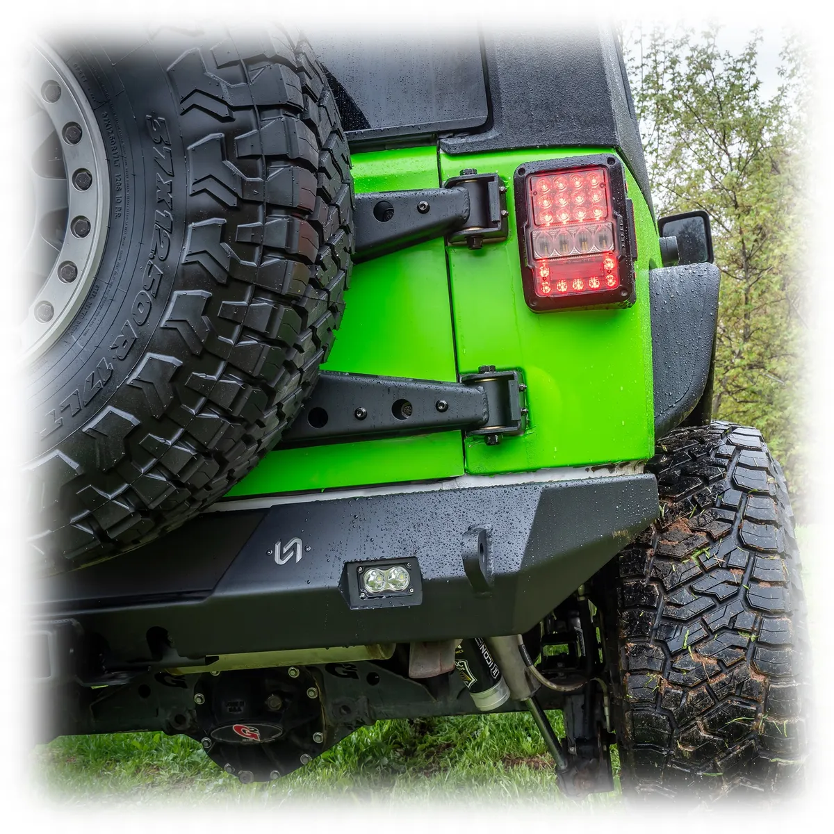 Jeep JK Rear Bumper with LED Pod Lights & Hitch Receiver | 2007–2018 product image