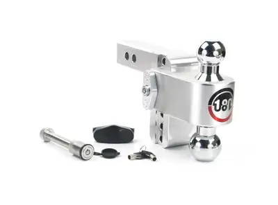 Weigh Safe 180 Hitch Chrome Plated 4in Drop Hitch With 2in Shank (10k/12.5k Grwr) With Ws05keyed Alike