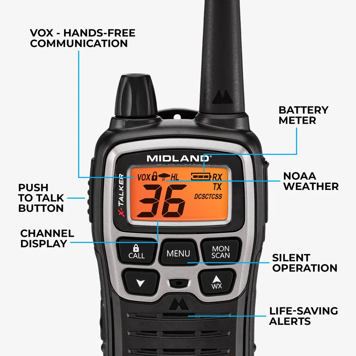 T77 X-Talker® FRS Walkie Talkie Bundle with Case - T77VP5 product image
