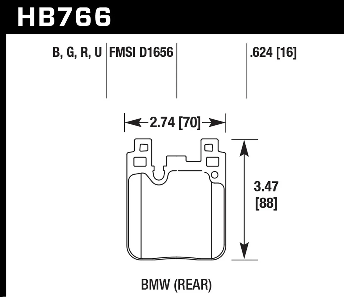 HPS 5.0 Disc Brake Pad; 0.624 Thickness; product image