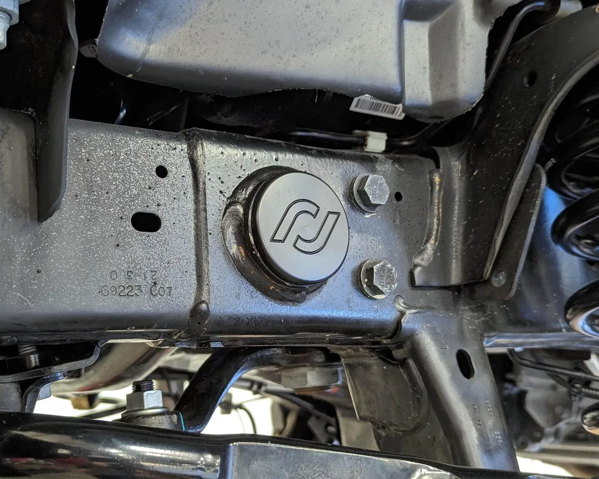 18c Wrangler/20c Gladiator Frame Tube Plugs Frame Front Cnc Machined Black Del product image