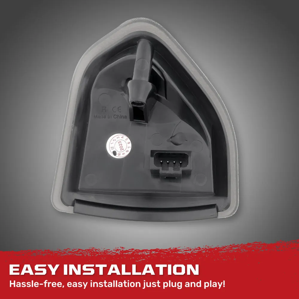 Recon Dodge 21-24 RAM 1500 19-22 RAM 2500/3500 Corner Side Tow Mirror Turn Signal Running Light (2-Piece Set) w/ Amber LED Turn Signals White LED Running Lights - Smoked Lens 264247bkx product image