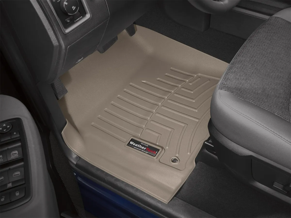 2012 + Dodge Ram Front FloorLiner Fits Regular and Quad Cab with two retention hooks on the driverfts and passengerfts side Tan product image