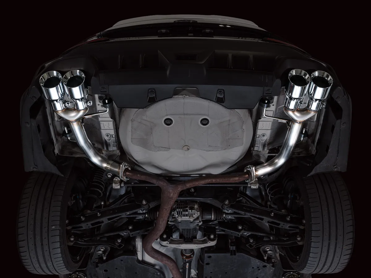 AWE Track Edition Axleback Exhaust for VB Subaru WRX - Diamond Black Tips 3020-43424 product image