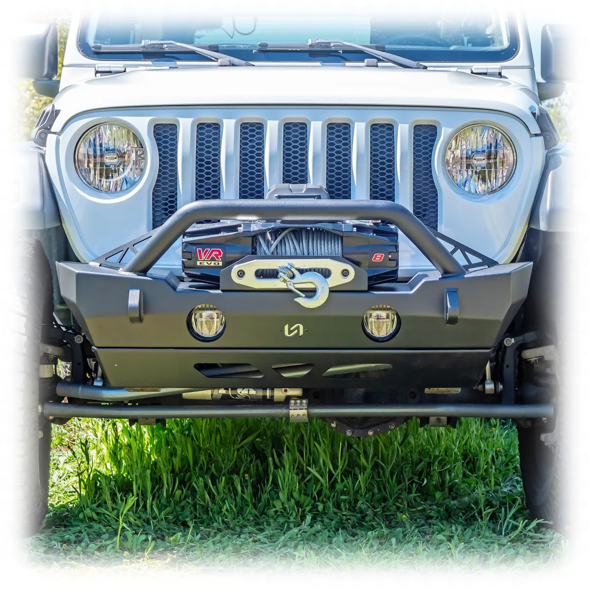Jeep JK/JL/JT Front Bumper with Welded-On Bull Bar & Skid Plate | 2007–2025 product image