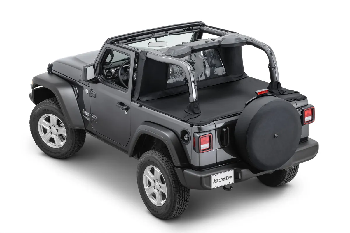 MasterTop Wind Stopper/Tonneau Cover Combo 2018-2024 Jeep JL Wrangler 2Dr Soft Top Models MasterTwill MasterTop
