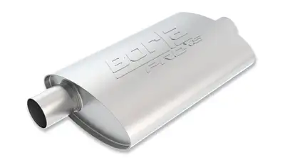 Borla Borla Pro XS Muffler CenterOffset Oval Body 2 in. Inlet 2 in. Outlet 14 in. x 4 in. x 9.5 in. Body Size 19 in. Overall Length Unnotched T304 Stainless Steel