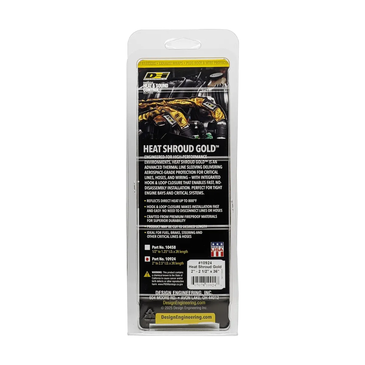 Dei Heat Shroud Gold 2 to 2-12 I.d. x 3ft - Gold product image