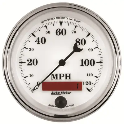 AutoMeter 3-3/8in. Speedometer; 0-120 Mph; Old-Tyme White II