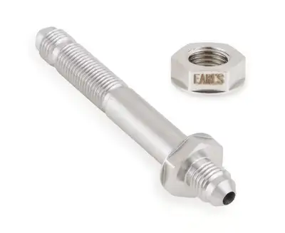 Synergy Manufacturing Earl's Straight -3 Bulkhead - Stainless Steel Long - Through Frame Style Fitting - 1.5" to 2.0"