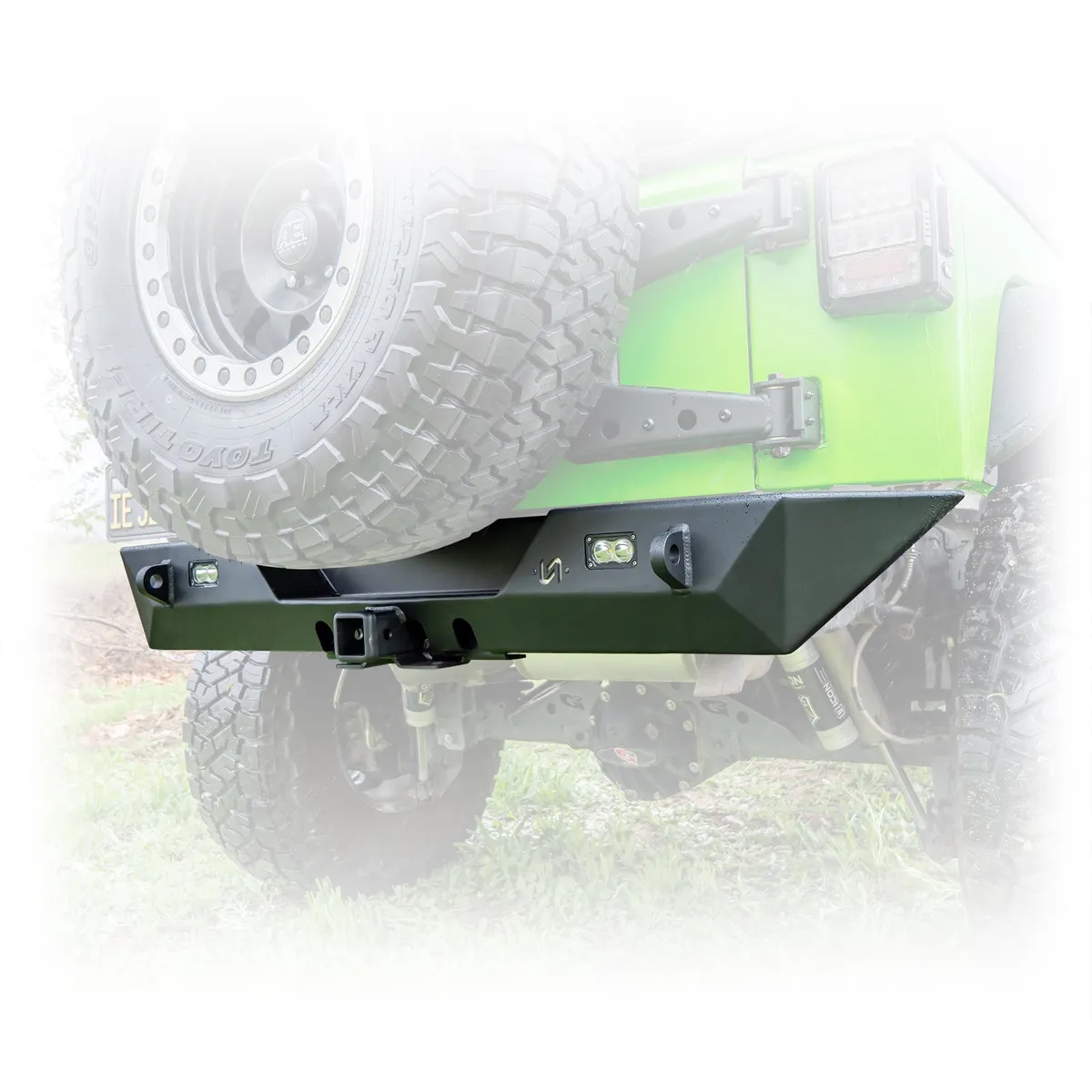 Jeep JK Rear Bumper with LED Pod Lights & Hitch Receiver | 2007–2018 product image