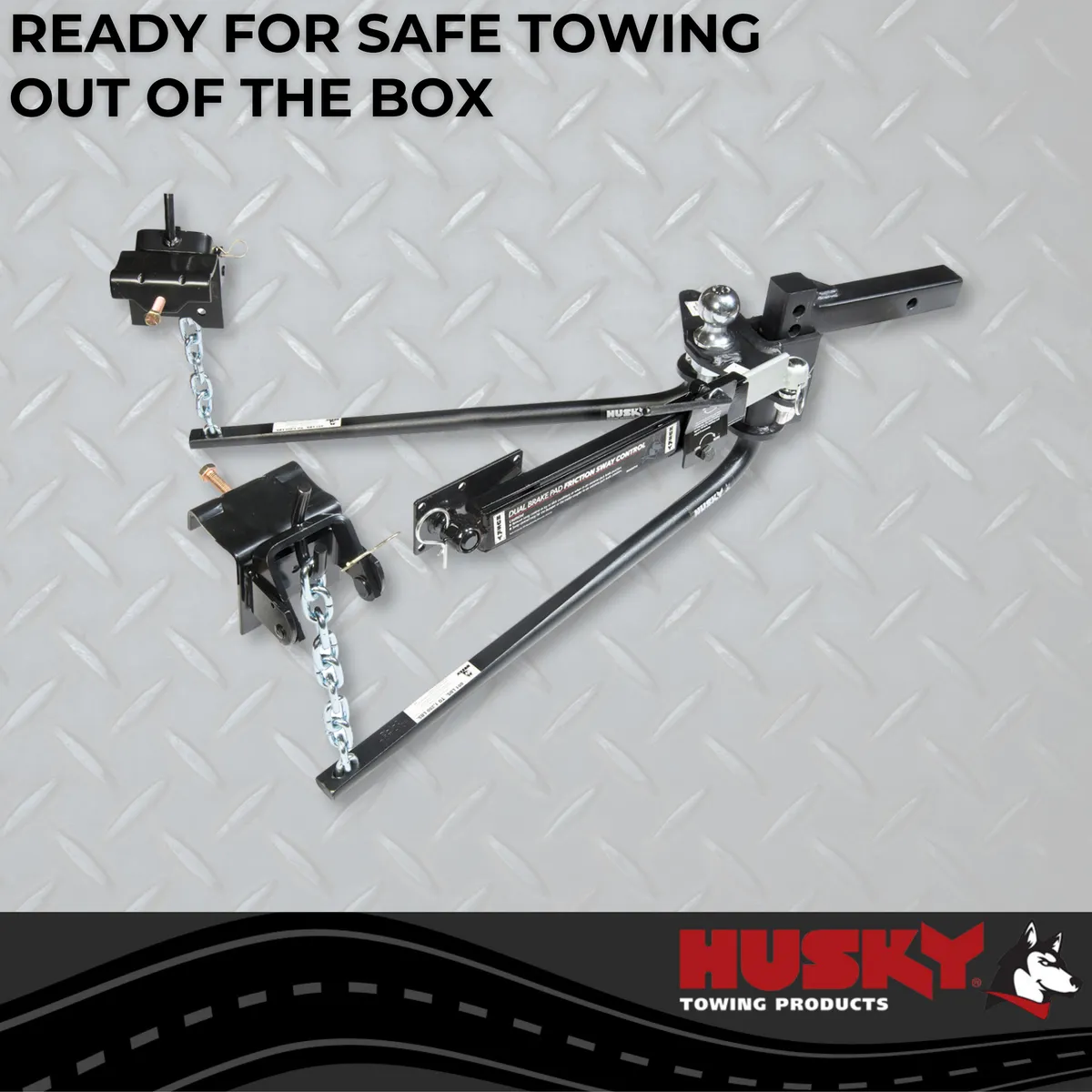 Husky Towing 31995 Round Bar 600 LB Tongue Weight Includes Shank With 2 Ball & Sway Control Pack product image
