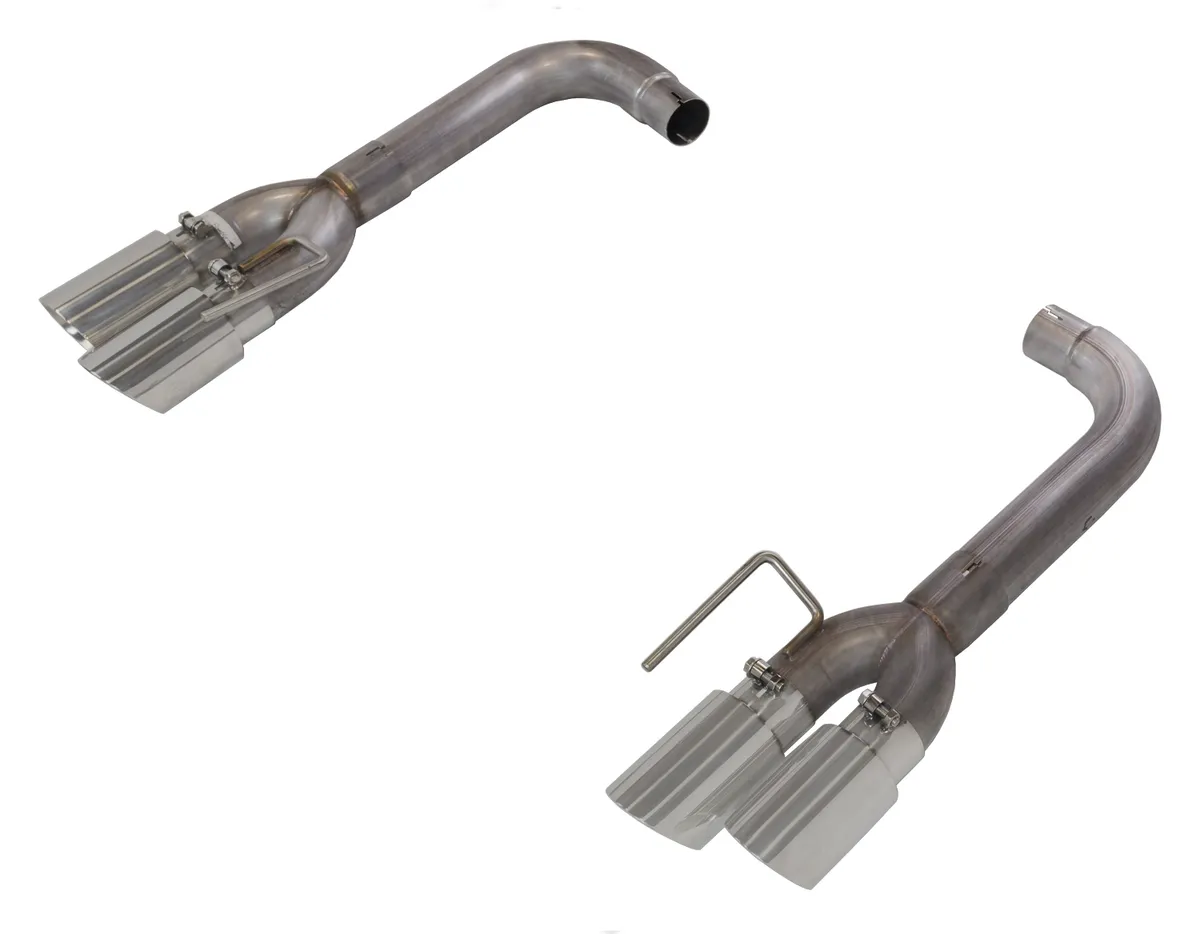 Pypes Performance exhaust Axle Back Exhaust 18-Pres Mustang GT Split Rear Quad Exit 3 in Quad 304 Stainless Steel Tips Incl Hardware/Muffler Delete Pypes Exhaust