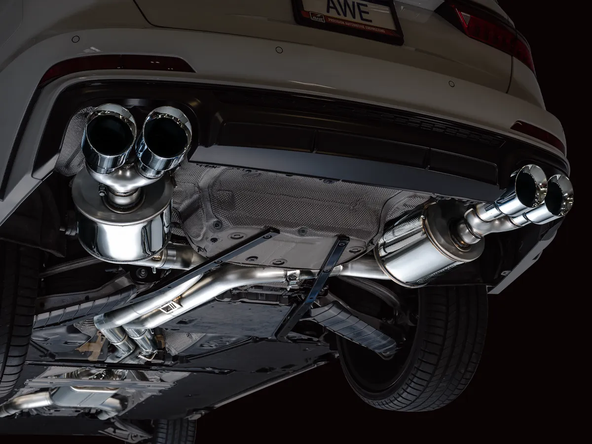AWE Track Edition Exhaust for Audi C8 S6/S7 - Diamond Black Tips product image
