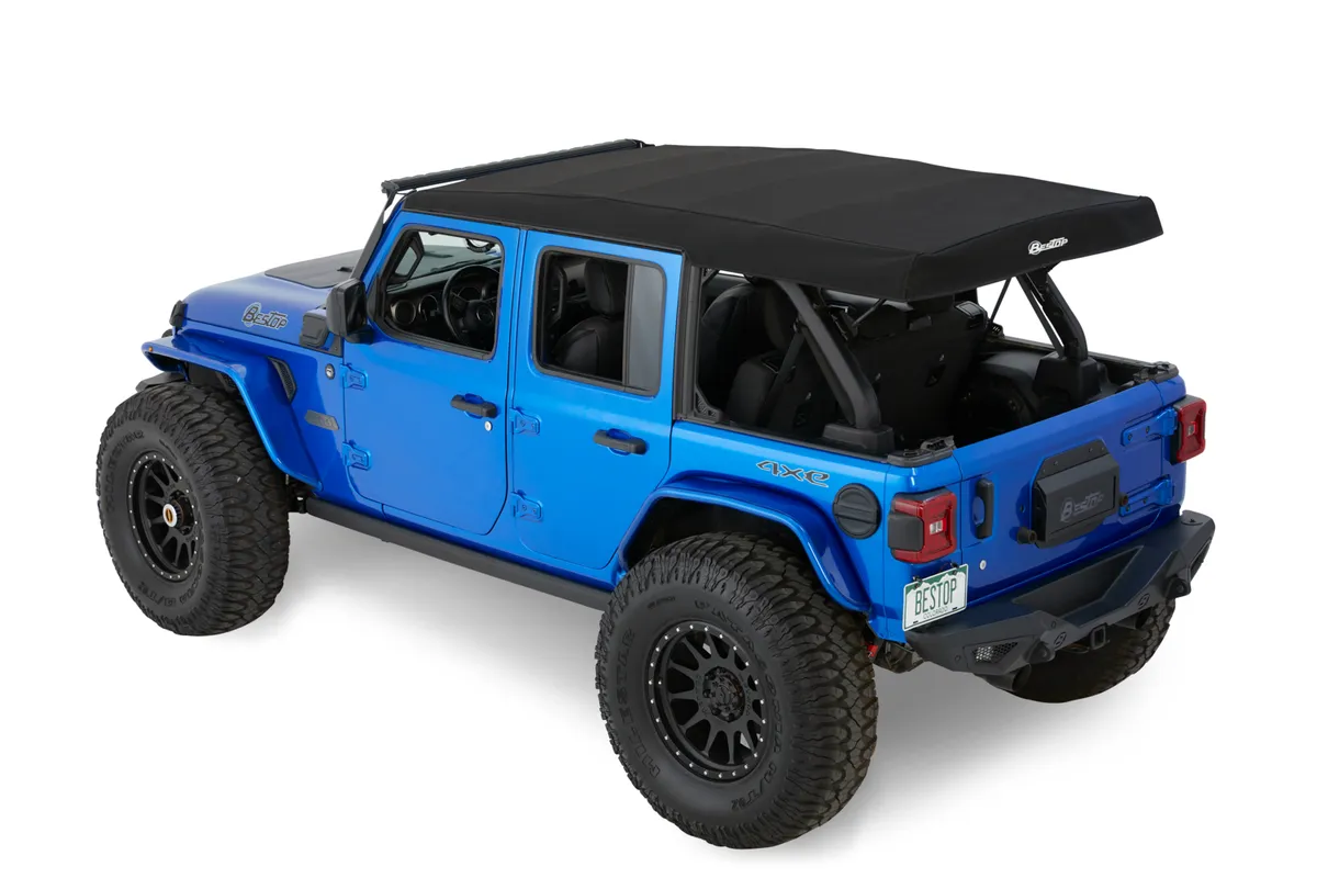 Jeep Soft Top Supertop Squareback Soft Top For Jeep 2018-Current Wrangler JL 4 Door Black Premium Twill Bestop product image
