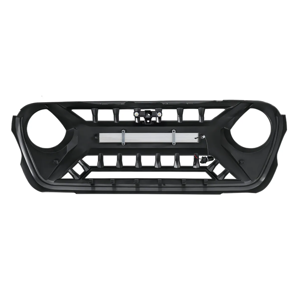 Armor Grille W/ Off-Road Lights - White & Black For 18+ Jeep Wrangler JL & Gladiator JT product image