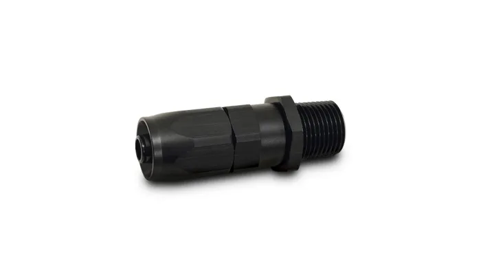Straight Hose End Fitting; -10AN Hose Size; 0.5 in. Male NPT Pipe Thread; 6061 Aluminum; Black Anodized; product image