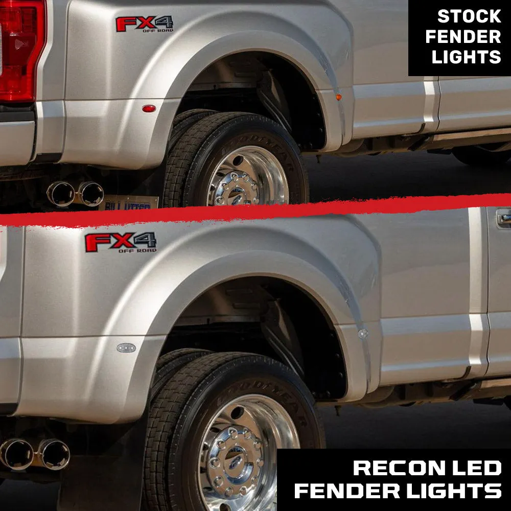 11c F350/F450 Dually Fender Lenses (4 Pcset) White Lights Clear Lens W/Chrome t product image
