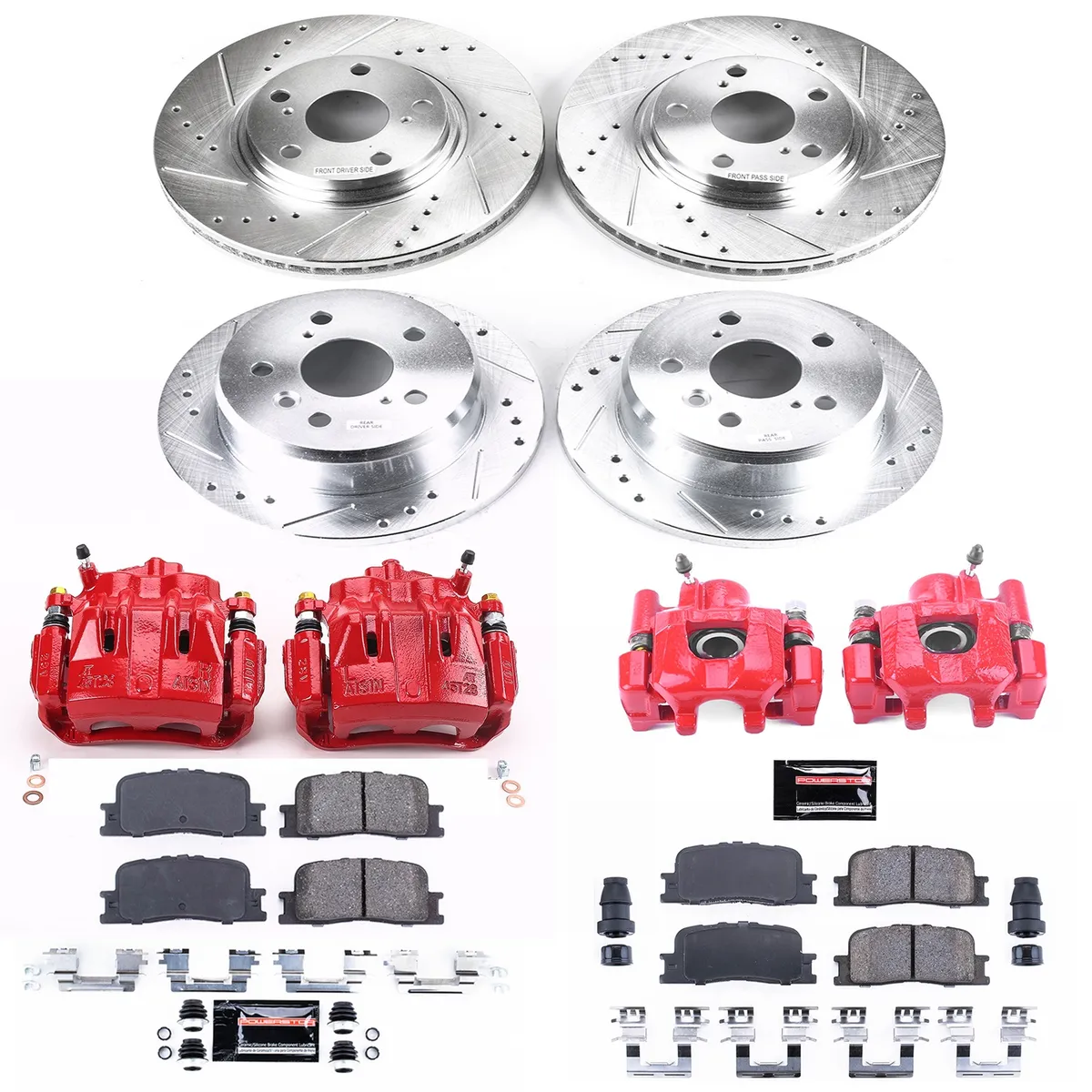 Z23 Evolution Sport Upgrade Kit: Drilled/Slotted Rotors; Carbon-Fiber Ceramic Pads; Powder Coated Calipers product image