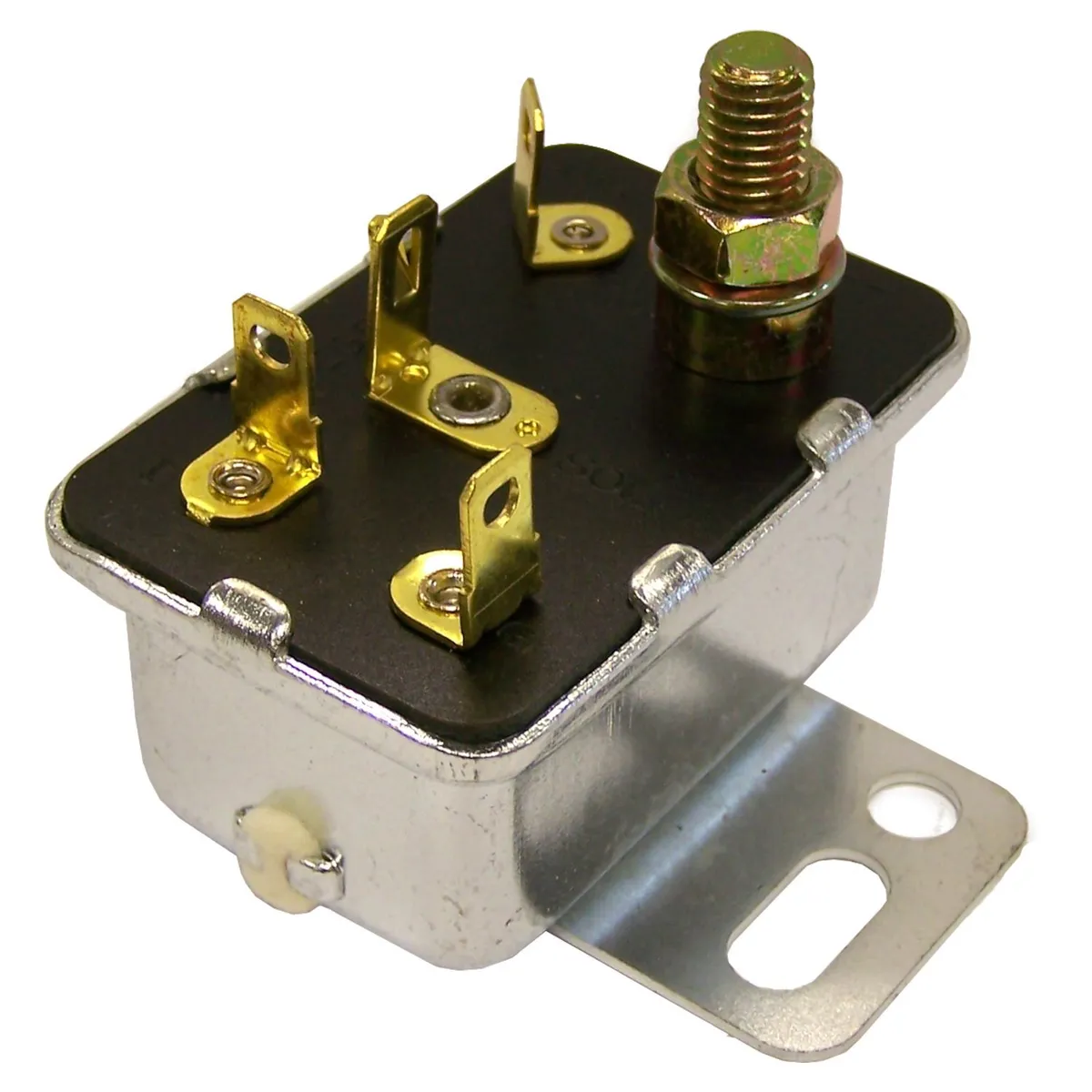 Crown Automotive Jeep Replacement 1987-1990 XJ Cherokee w/ 2.5L Engine w/ Carburetor;1988-1990 XJ Cherokee w/ 4.0L Engine;1991-1996 XJ Cherokee MJ Comanche (KDX) w/ 2.5L Engine;Starter Relay (4 Spade Terminals and 1 Threaded Post)