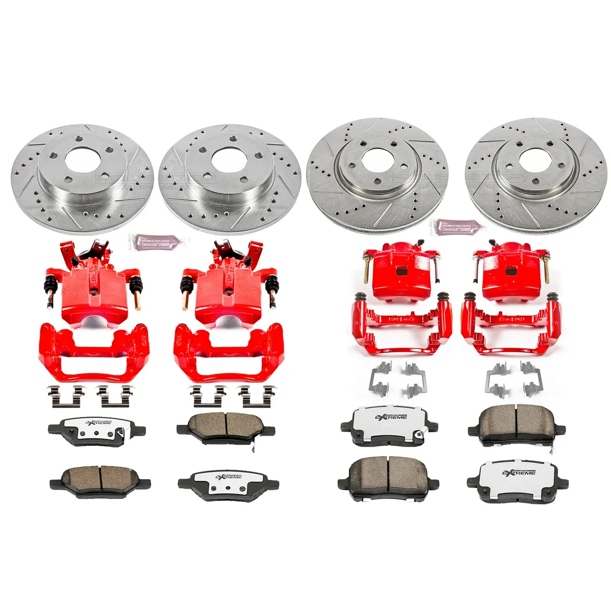 Z26 Street Warrior Upgrade Kit: Drilled/Slotted Rotors; Carbon-Fiber Ceramic Pads; Powder Coated Calipers product image