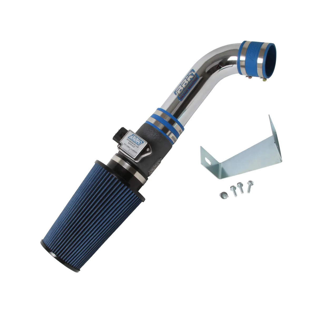 Ford Mustang 5.0 Cold Air Intake Kit Non Fender well Powder Coated Chrome 86-93 product image