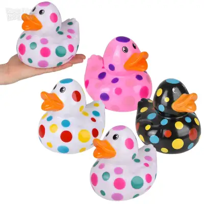 No Brand Big Polka Dot Rubber Ducky 6\"