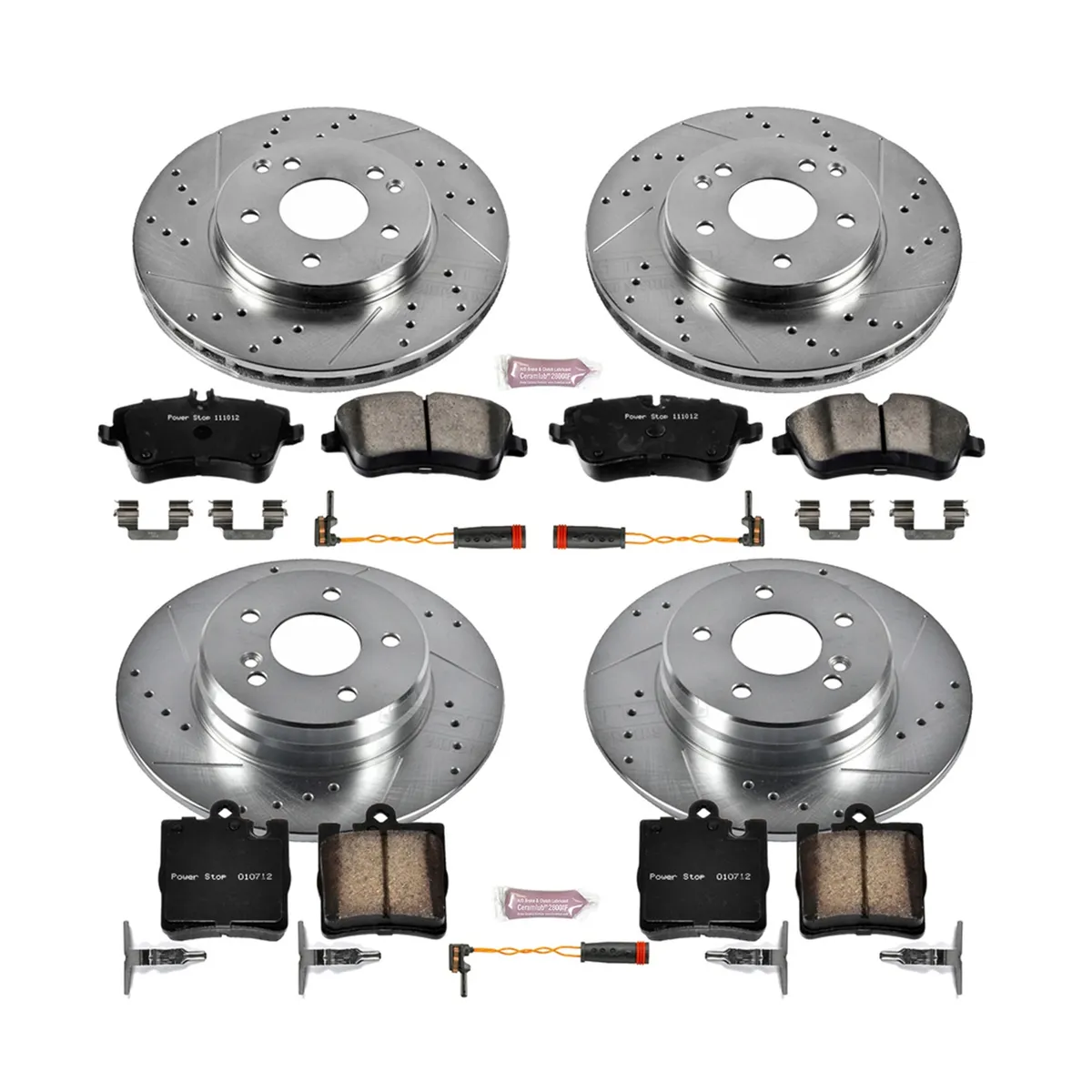 Z23 Evolution Sport Upgrade Kit: Drilled/Slotted Rotors; Carbon-Fiber Ceramic Pads W/Hardware; Pad Sensors product image