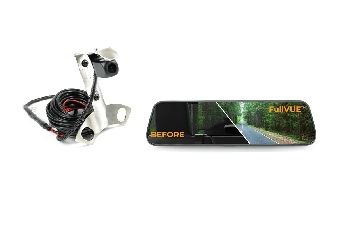 FullVUE® Mirror Camera System For Jeep®; D-Tab Wedge Mount Bracket Included; Optional G-Shock Park Monitoring; 32GB SD Card Included; product image