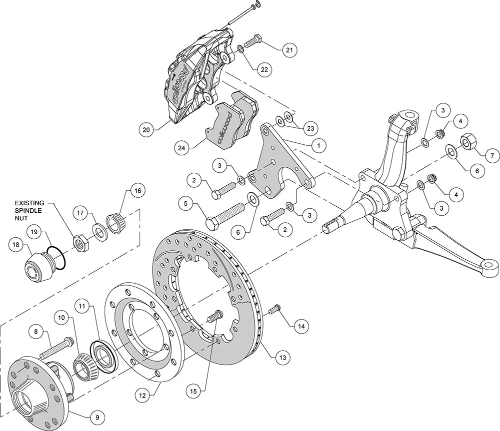 1965 - 1972 Chrysler, Dodge, Plymouth Forged Dynapro 6 Big Brake Front Brake Kit (Hub) - 140-15198 product image