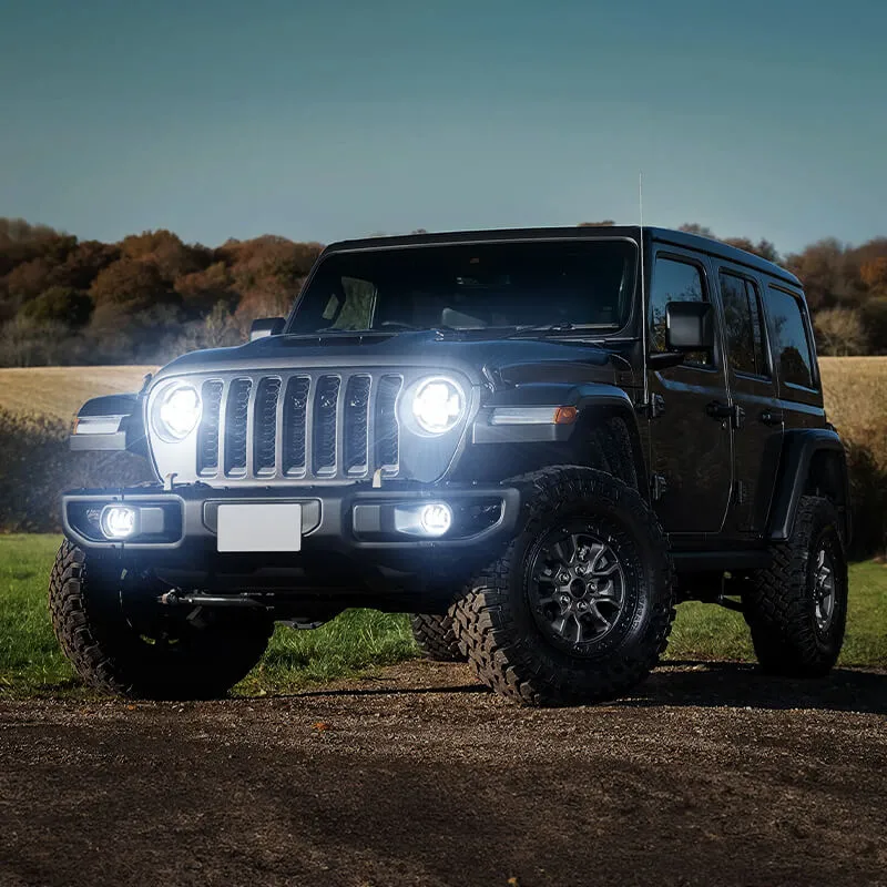 JL Mega Bundle - 9 Inch LED Halo Headlights with Turn Signals, Fogs, Tail Lights, Brake Lights For Jeep Wrangler JL product image