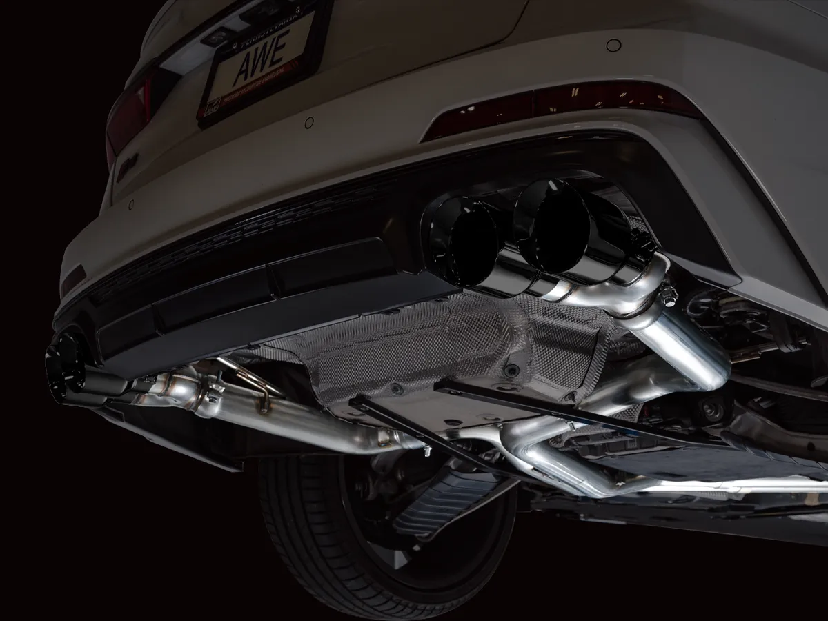 AWE Track Edition Exhaust for Audi C8 S6/S7 - Diamond Black Tips product image