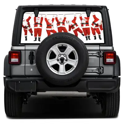 Under The Sun Inserts Santa's on a Wire Rear Window Decal