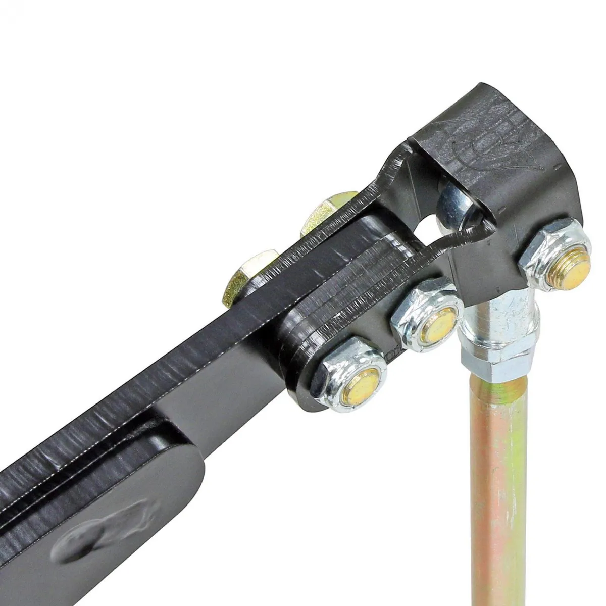 Antirock Double Shear End Link Bracket Kit Extends Arm Length 1.5 Inch Allows up to 1.25 Inch Link Offset Hardware Included Pair RockJock 4x4 product image