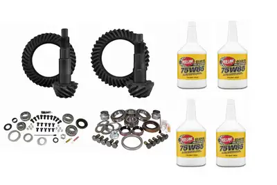 Yukon Gear and Axle Yukon D44 Front and Rear Ring and Pinion Kit w/ Gear Oil Package - JK Rubicon