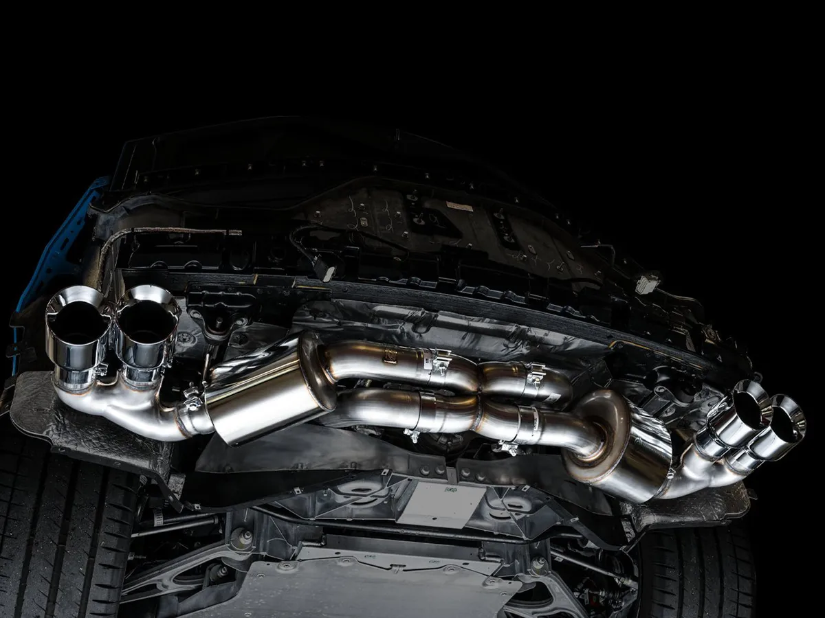 AWE Track Edition Exhaust for C8 Corvette - Quad Chrome Silver Tips product image