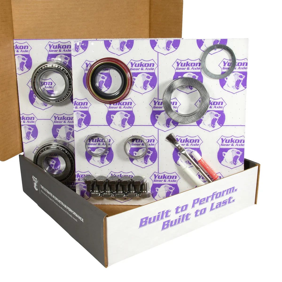 Muscle Car Limited Slip & Re-Gear Kit For Ford 8.8 30 Spline 3.55 Ratio 8.8 Ford 3.55 Rear R&P Gear/ Install Kit Package With 31 Spline Posi & Ak 1563 Axle Bearings (2.25 Inch Od) Yukon Gear product image