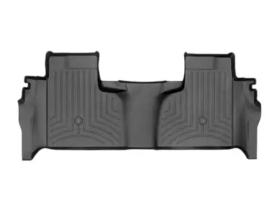Weathertech Black Rear FloorLiner Silverado 1500 2019 + Double cab 1st row bucket seats carpeted rear underseat storage