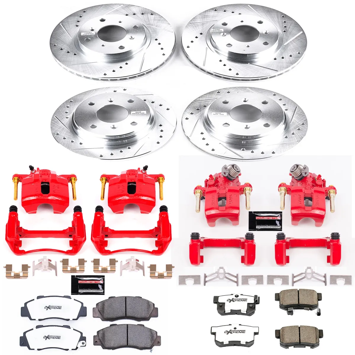 Z26 Street Warrior Upgrade Kit: Drilled/Slotted Rotors; Carbon-Fiber Ceramic Pads; Powder Coated Calipers product image