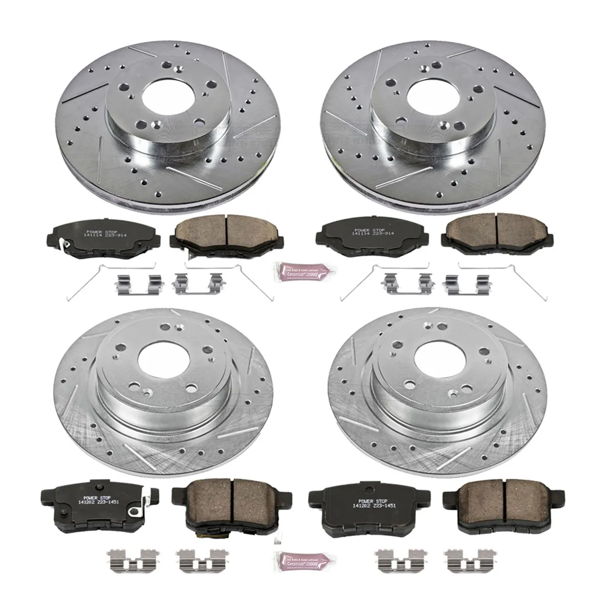 Z23 Evolution Sport Upgrade Kit: Drilled/Slotted Rotors; Carbon-Fiber Ceramic Pads W/Hardware product image