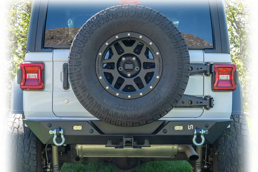 Jeep JL Rear Bumper with LED Pod Lights & Hitch Receiver | 2018–2025 product image
