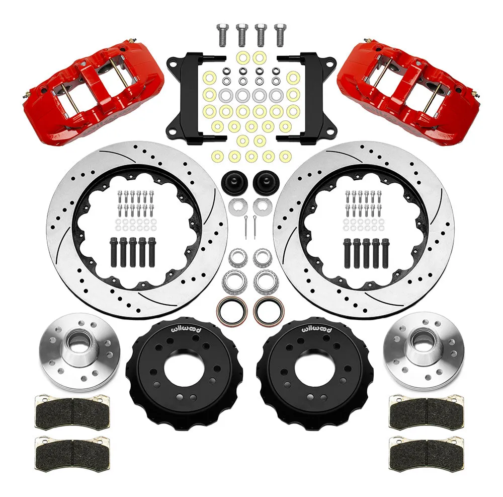 6387 C10 Wwe Iron Pro Spindle Aero6 Front Brake Kit 14in Rotor 5 Lug Red product image