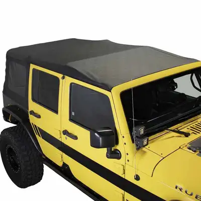 Overland Vehicle Systems Jeep JK Replacement Soft Top Tinted Windows For 10-18 Wrangler JK 4 Door Black Diamond King 4WD