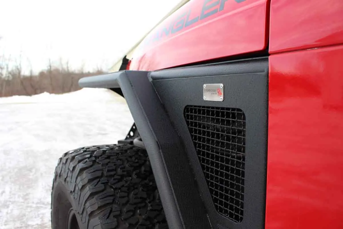 Jeep TJ Tube Fenders Front 3 Inch Flare 97-06 Wrangler TJ Steel Black Textured Powdercoat Fishbone Offroad product image