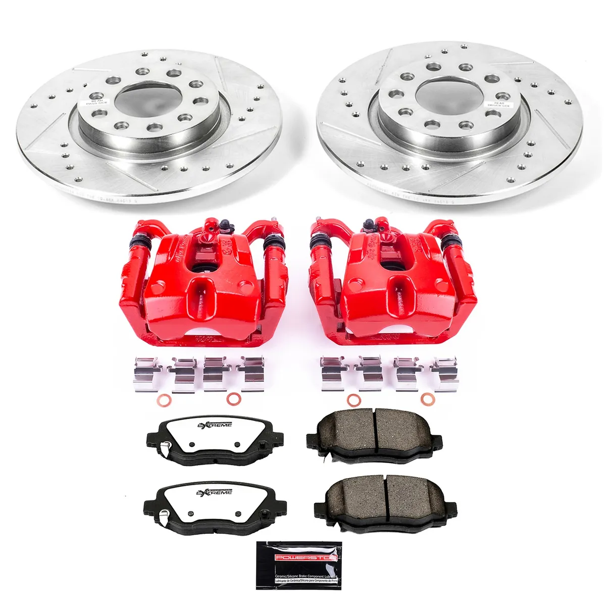Z36 Truck/Tow Upgrade Kit: Drilled/Slotted Rotors; Carbon-Fiber Ceramic Pads; Powder Coated Calipers product image