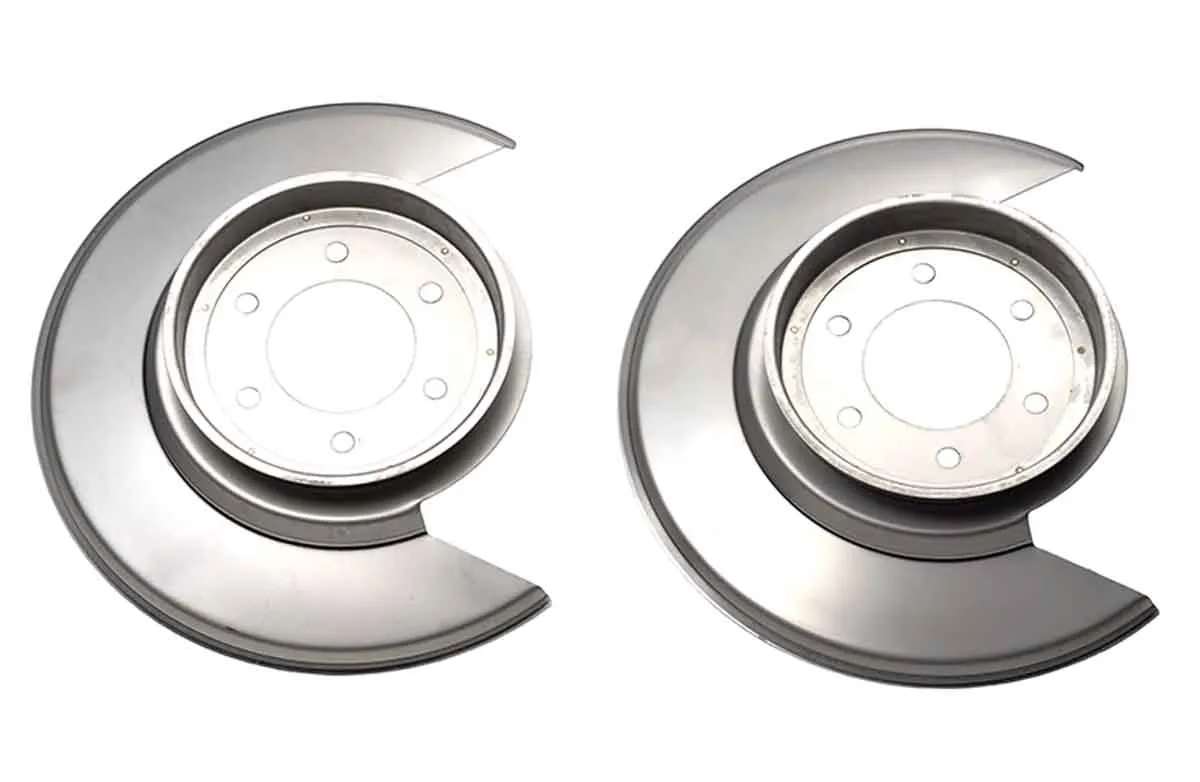 Jeep CJ Disc Brake Dust Cover Pair 76-78 CJ Polished Silver Kentrol product image