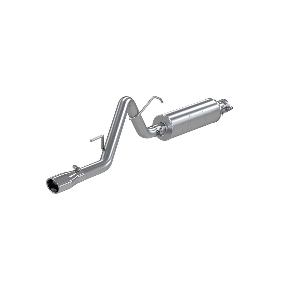 Armor Plus Cat Back Exhaust System; 2.5 in.; Incl. Muffler/Tailpipe/Hardware/3.75 in. OD Tip; Single Side Exit; T409 Stainless Steel; product image
