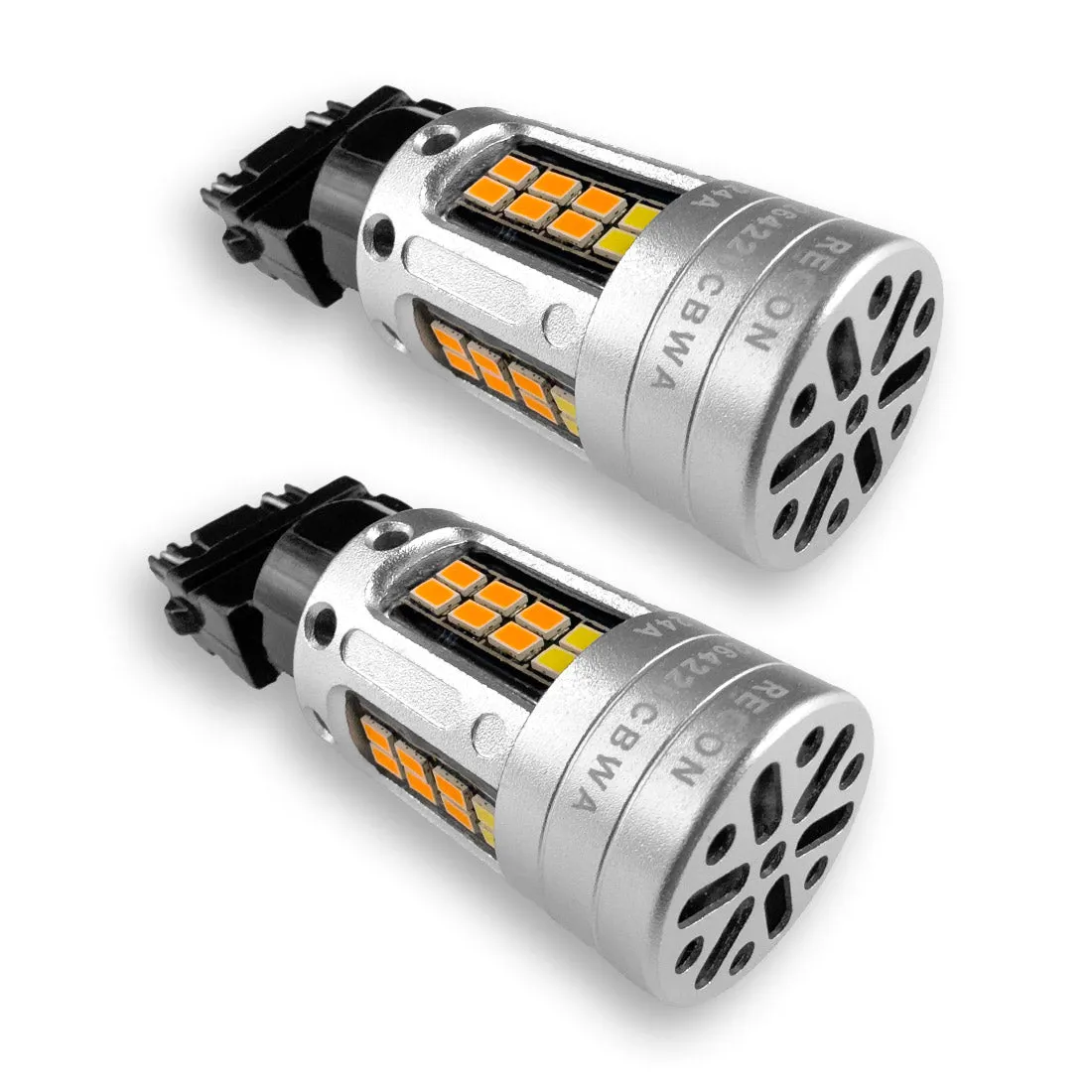 3157 Dual Color Switchback LED Bulbs w White Running Lights Amber Turn Signals Can Bus Compatible Eliminates Hyper Flash - White Amber Two Bulbs Per Package product image